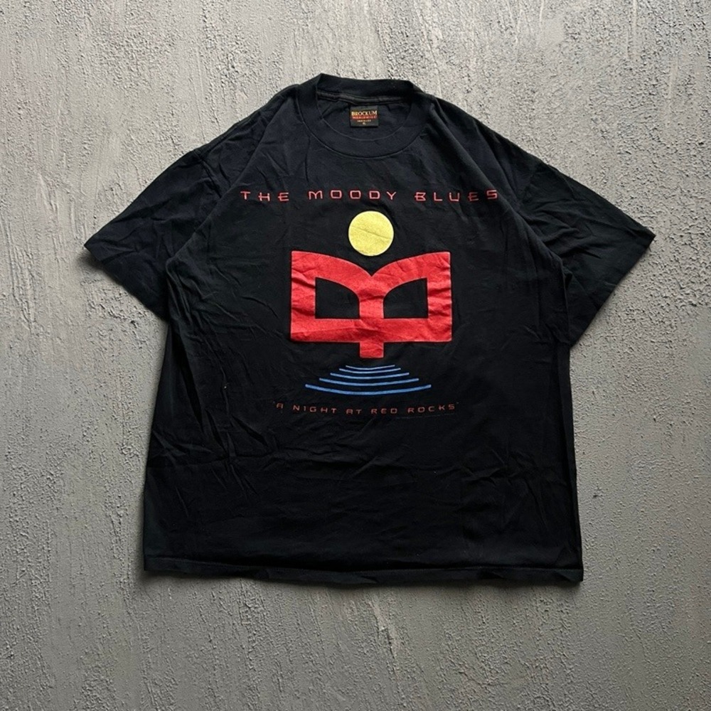 Vintage The Moody Blues Shirt XL Black 1990s A Night At Red Rocks Tour